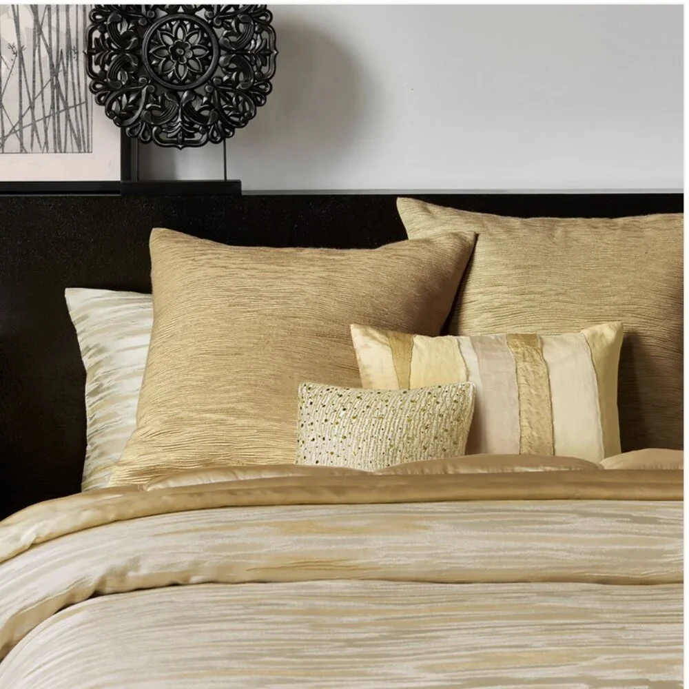 Donna Karan Home Collection Gilded Gold Euro Pillow Sham